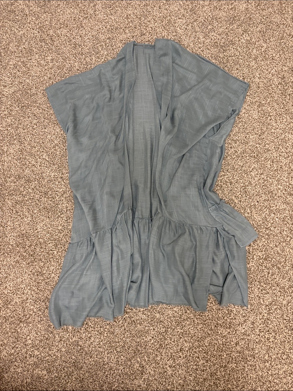 Light Green/Blue Open Front Layering Kimono